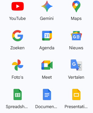 Menu Google