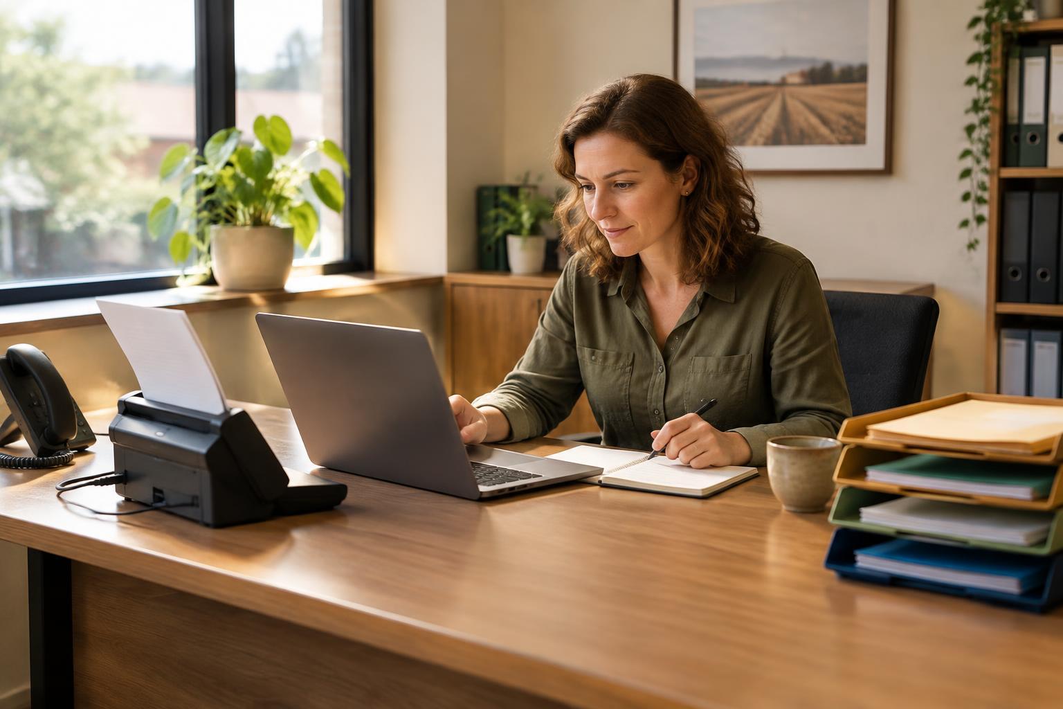 Medewerker brengt een AI-ondersteund werkproces in kaart aan een bureau.